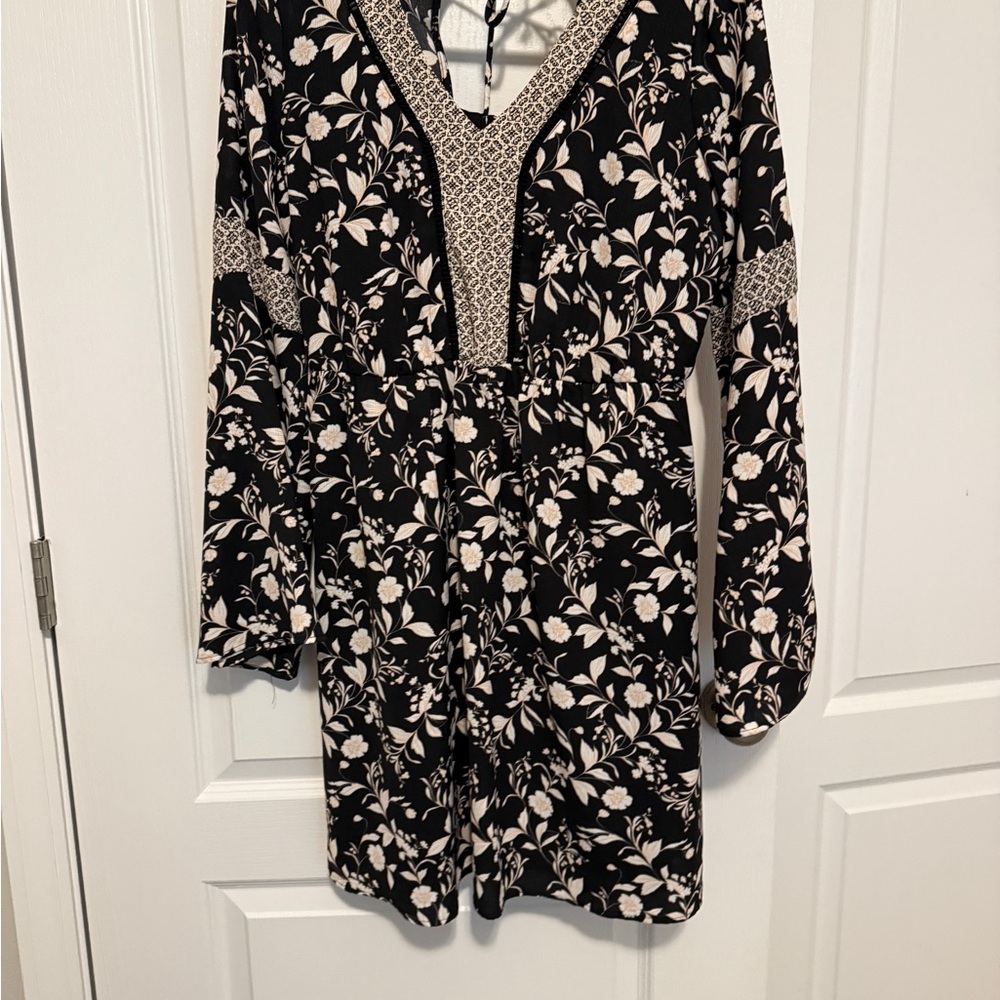 Maurices Black and Cream Floral Top